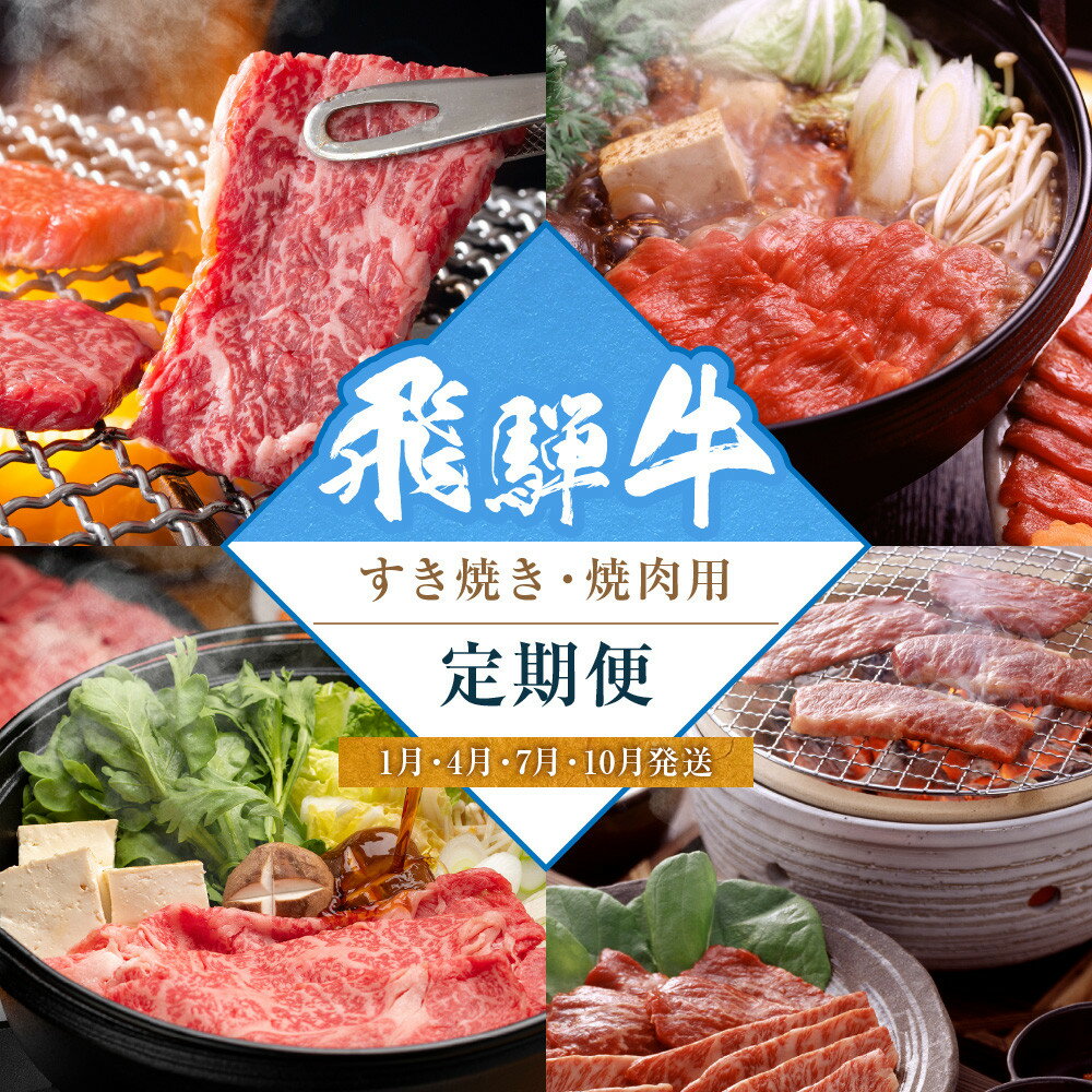 【ふるさと納税】飛騨牛食べ比べセット（すき焼き・焼肉用）定期便【1月・4月・7月・10月発送】 | 和牛 ブランド牛 牛肉 ロース もも すき焼き 焼肉 セット 肉 お取り寄せ ギフト 飛騨高山 山武商店 LZ100