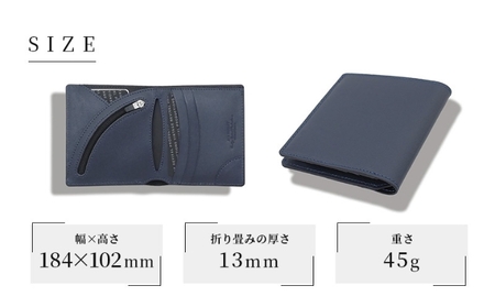 二つ折り財布 R-42 AirWallet tanned leather ネイビー 紺 革財布