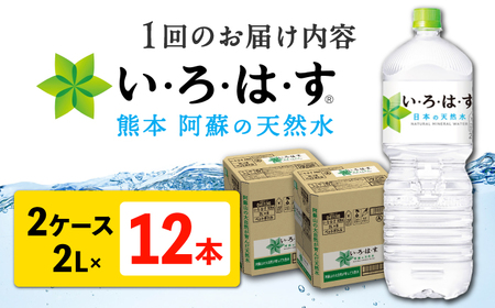 【全12回定期便】い・ろ・は・す 阿蘇の天然水 2L 12本×12回 計144本 2L×6本×2ケース ミネラルウオーター【コカ・コーラボトラーズジャパン株式会社】[AYAA018]