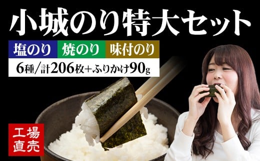 
            工場直送！ 小城のり（特大）6種セット 井口食品 有明海産海苔 加工海苔セット 焼き海苔 味付け海苔 有明海 佐賀海苔 佐賀のり 小城市
          