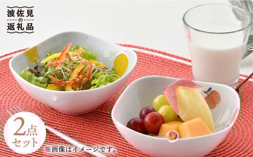 【波佐見焼】ラフランス・りんご 正角 ボウル セット 食器 皿 【松幸陶芸】 [HB26]