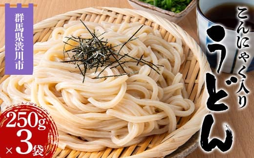 こんにゃく入りうどん 250g×3袋 うどん 麺 麺類 加工品 食品 F4H-0544