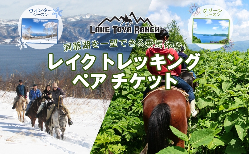 北海道 乗馬体験 40分コース ペア券 ホース トレッキング 絶景 自然 貴重 体験 経験 景色 ふれあい 血統馬 初心者 本格的 のんびり お子様 大人 楽しい レイクトーヤランチ 洞爺湖 体験チケット ふるさと納税 観光 体験 アクティビティ 旅