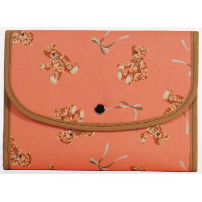 ふるさと納税 島原市 マルチケース(ジャバラタイプ)テディベア オレンジ 1個