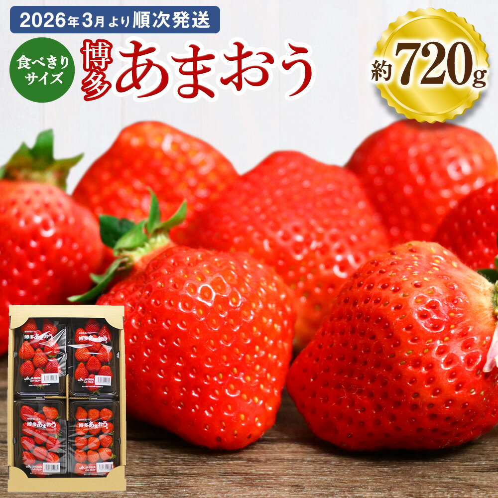 【ふるさと納税】食べきりサイズ 博多あまおう 約180g×4パック 約720g 国産 九州 福岡県産 イチゴ いちご 苺 果物 くだもの フルーツ 予約 送料無料【2026年3月より順次発送】[G2318]