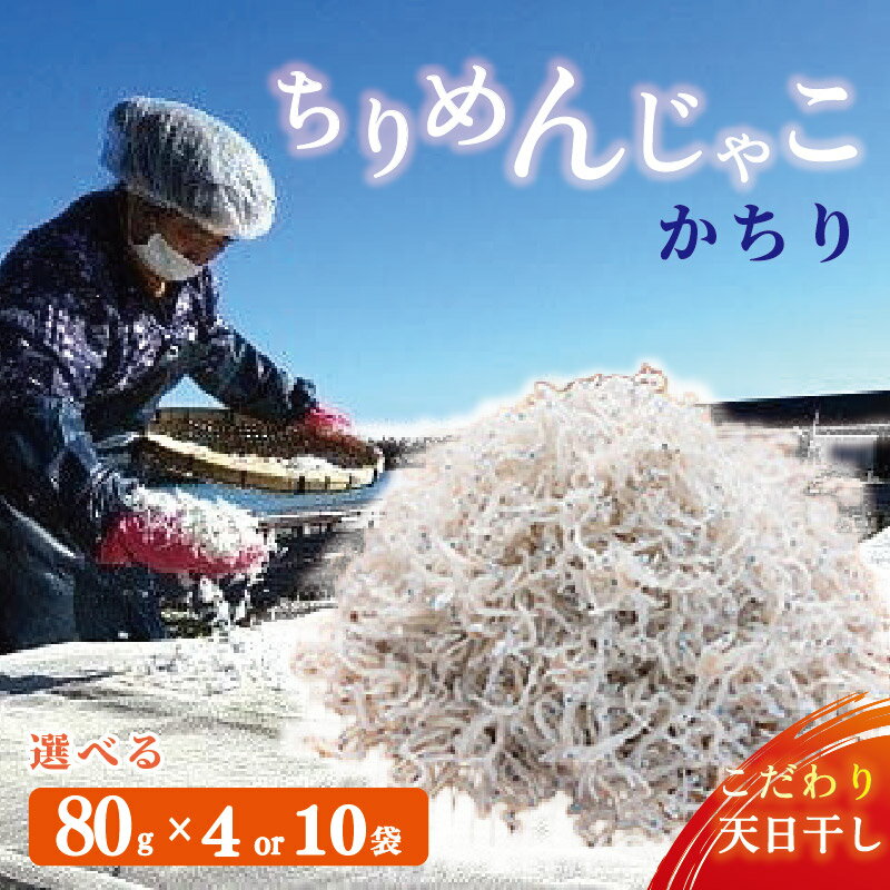 【ふるさと納税】 ちりめんじゃこ カチリ 80g×4袋~10袋 天然 ちりめん じゃこ 小分け チリメン ジャコ かまゆで しらす 新鮮 しらす干し 釜茹で シラス 天日干し 釜茹 海鮮 魚介類 魚貝 魚 お魚 ふるさと納税人気 高知県 高知 黒潮町 [kanenikachiri]