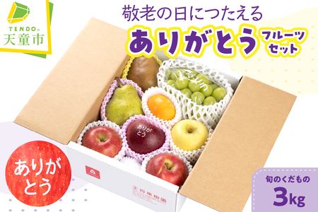 敬老の日 につたえる ありがとう フルーツ セット 3kg 果物 山形