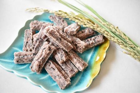 東庄町産もち米使用【揚げもち】黒米入しお味 130g×6袋