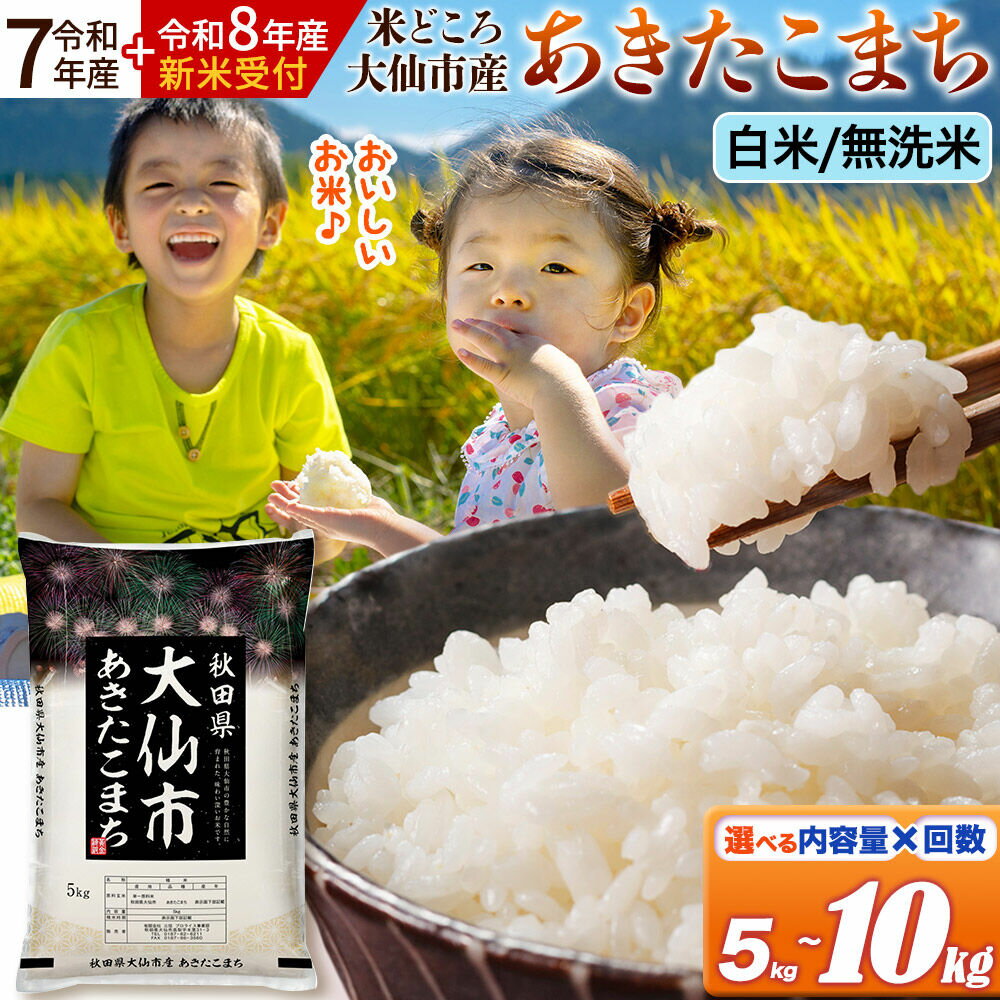【ふるさと納税】米 あきたこまち 精米 米どころ秋田県大仙市産【選べる R7年産／R8年産 新米予約×白米／無洗米×容量×お届け回数】