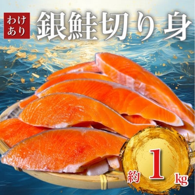 B級 銀鮭切り身(打ち身、不揃い、色飛び) 訳あり 約1kg【配送不可地域：離島】