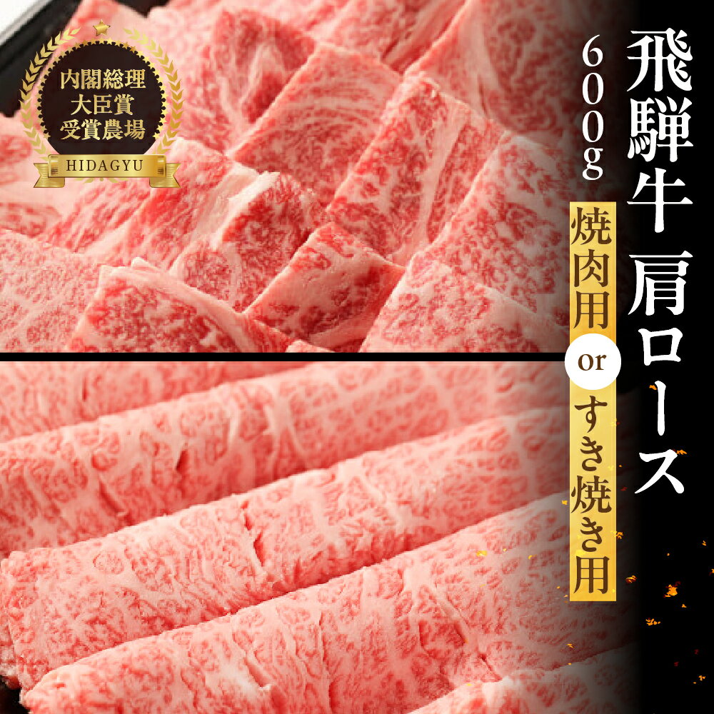 【ふるさと納税】飛騨牛 肩ロース　600g　（焼肉用または　すき焼き用）【冷凍】　 和牛 ブランド牛 贈り物 ロース 焼肉 すき焼き お中元 牛肉 肉 和牛 赤身 人気 飛騨飛騨牛 44000円 岐阜県 下呂市