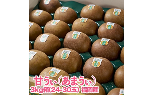 
福岡限定!ブランドキウイ「甘うぃ(あまうぃ)」約3kg箱(24-30玉)(大野城市)【1125951】
