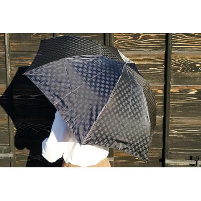 ふるさと納税 古河市 雪華模様の折り畳み傘(サイズ60cm)カラー:ブラック | 傘 かさ 65センチ 雨具 _BL15