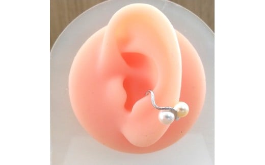 60-16伊勢志摩あこや本真珠イヤーカフ・フラクタル2珠