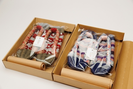 布ぞうり 手作りカラフル布ぞうり ペアセット サイズ(M・M)　布ぞうり スリッパ カラフル 福島県 楢葉町
