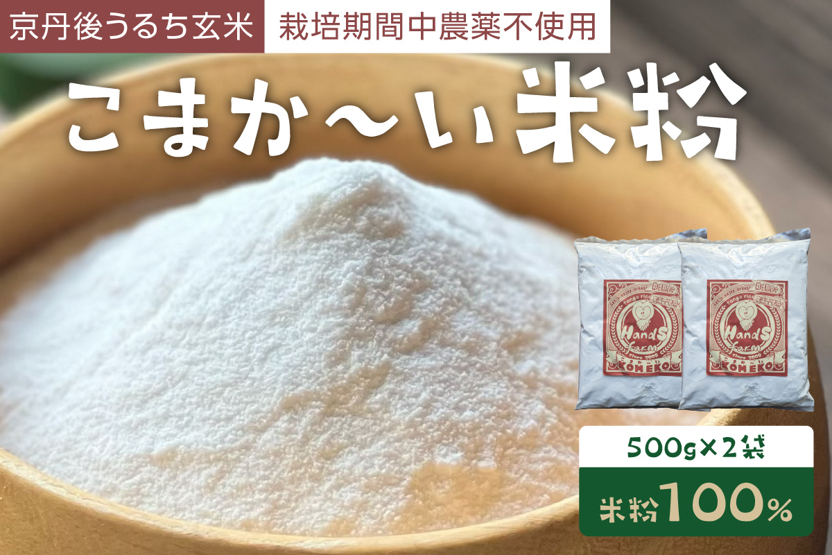 こまか～い米粉500g×2袋　うるち米使用 グルテンフリー 米粉パン おやつ デザート ハンズファーム 使い切り 国産 ふるさと納税 米粉 送料無料 こめこ 健康 アレルギー 京都 国産 スイーツ パ