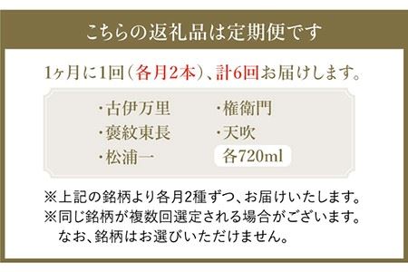 THE SAGA認定酒≪おまかせ6回定期便≫純米大吟醸酒720ml×2本【ブイマート・幸ちゃん】 お酒 酒 日本酒 純米大吟醸 天吹  家飲み 宅呑み 飲み比べ 甘口 セット [FAL042]