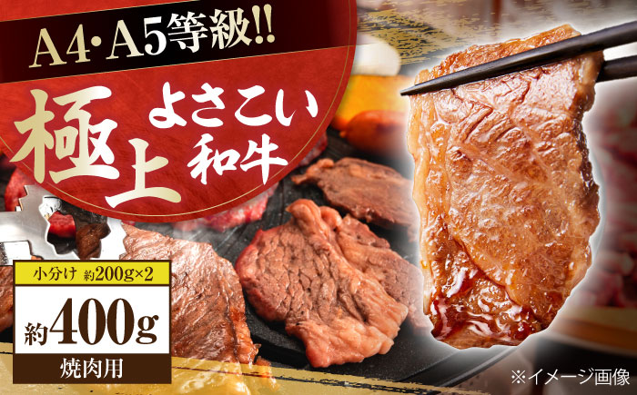 高知県産 よさこい和牛 焼肉用 約200g×2 総計約400g 牛肉 国産 焼き肉 BBQ A4 A5 【(有)山重食肉】 [ATAP062]