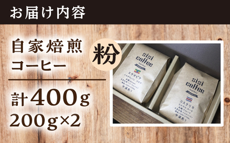 【粉・中煎り】 珈琲豆 おまかせ 2種セット セット 珈琲 コーヒー 焙煎 選べる コーヒー粉 ロースター 粉 珈琲粉 中煎り【宍戸珈琲】 [AKGP003-1]
