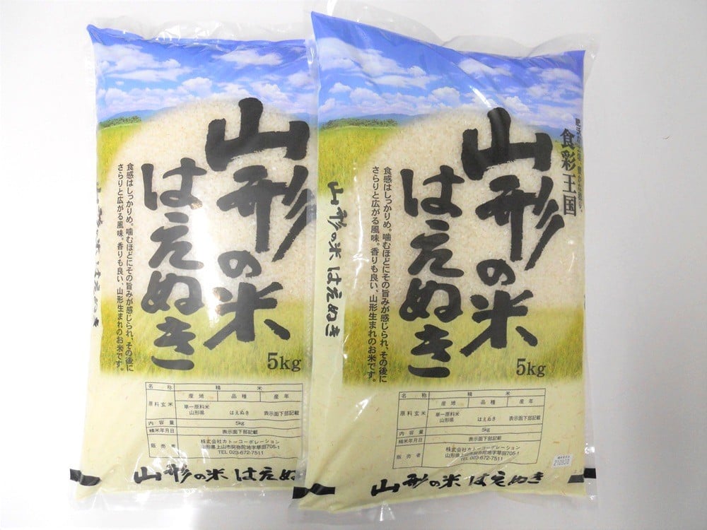 
            令和７年産　山形のお米　米囃子（はえぬき）５ｋｇ×２袋　0017-2533
          