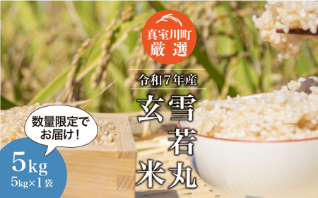 ＜数量限定＞ 令和7年産 雪若丸 【玄米】 5kg （5kg×1袋） 山形県真室川町　◆NR7Y05M-G9999