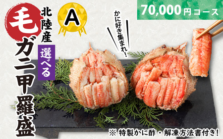【訳あり】蟹好き集まれ！選べる北陸産毛ガニ 甲羅盛Aセット【70,000円コース】[G-096009_01] / 甲羅盛り 