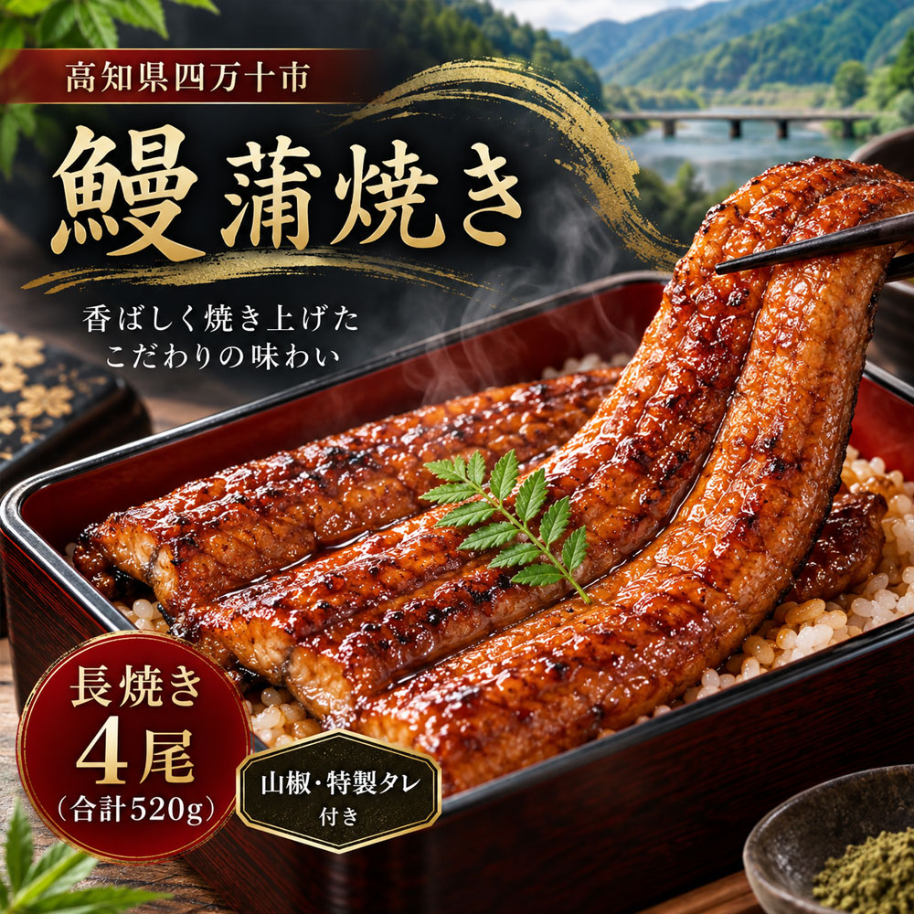【ふるさと納税】うなぎ 蒲焼 国産 「四万十食品 うなぎ蒲焼 長焼4尾 ギフト用 包装・のし対応」 送料無料 [ 高知県四万十市 鰻 ウナギ 国産鰻 鰻蒲焼 うなぎ蒲焼 お取り寄せ グルメ 贈答 ギフト のし 包装 ]