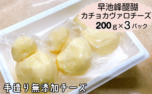 
早池峰醍醐　手造り無添加カチョカヴァロチーズ200ｇ×3パック 【660】
