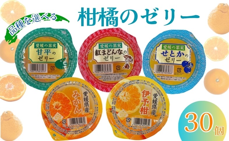 
                  柑橘のゼリー 30個入り 【5種から味が選べる】 みかん 紅まどんな せとか 甘平 伊予柑 柑橘 JAえひめ カップゼリー 大容量 ギフト 愛媛県 伊予市
                