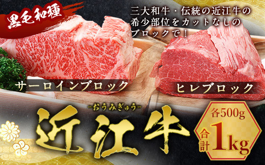 
                  近江牛 サーロイン ヒレ ブロック 合計 1kg 牛肉 和牛 黒毛和牛 国産 贈答 ギフト お祝い 父の日 母の日 滋賀 愛荘
                