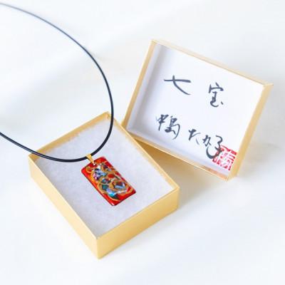 ふるさと納税 太田市 【七宝工芸家　中島たか子】七宝焼　レッド角ペンダント |  | 03