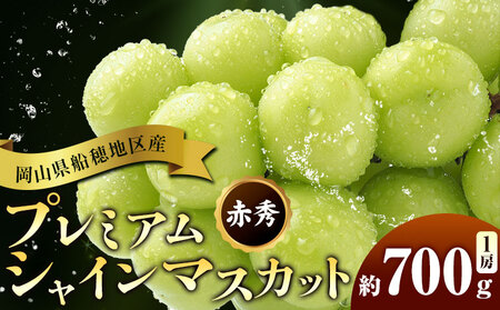 【2026年発送】岡山県船穂地区産 プレミアム シャインマスカット 晴王 赤秀 700g  彩美菜果