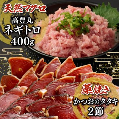 ふるさと納税 室戸市 【お試しセット】 土佐流藁焼きかつおのたたき2節と高豊丸ネギトロ400g