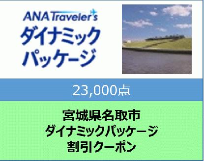 宮城県名取市　ANAトラベラーズダイナミックパッケージ割引クーポン（23,000点分）