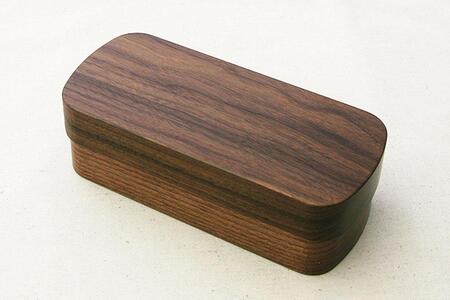 ◇銘木弁当箱 ウォルナット ナノコート 弁当包みセット【ミズタマ】