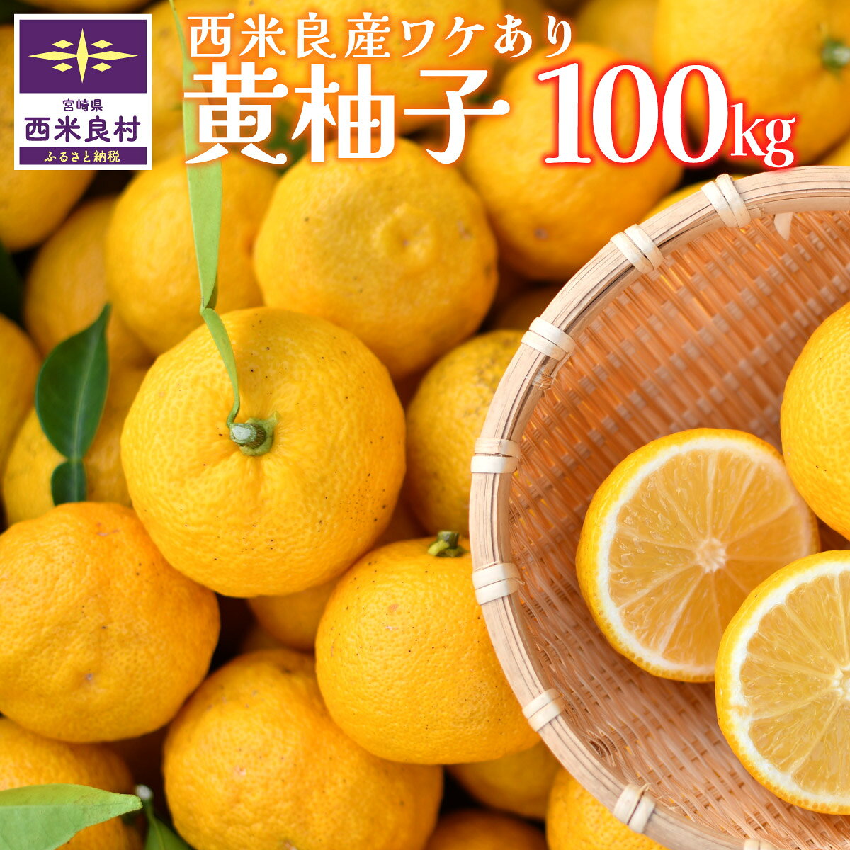 【ふるさと納税】ワケあり黄柚子 100kg! (九州管内軽バンでお届けします※沖縄県を除く) 　かんきつ 柑橘 果実 柚子 ユズ ゆず 黄柚子 ゆず栽培 宮崎県 西米良村