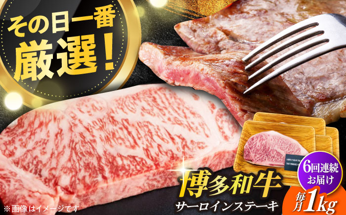 【全6回定期便】【溢れる肉汁と濃厚な旨味】博多和牛サーロイン1kg（250g×4枚）《築上町》【株式会社MEAT PLUS】 [ABBP052]