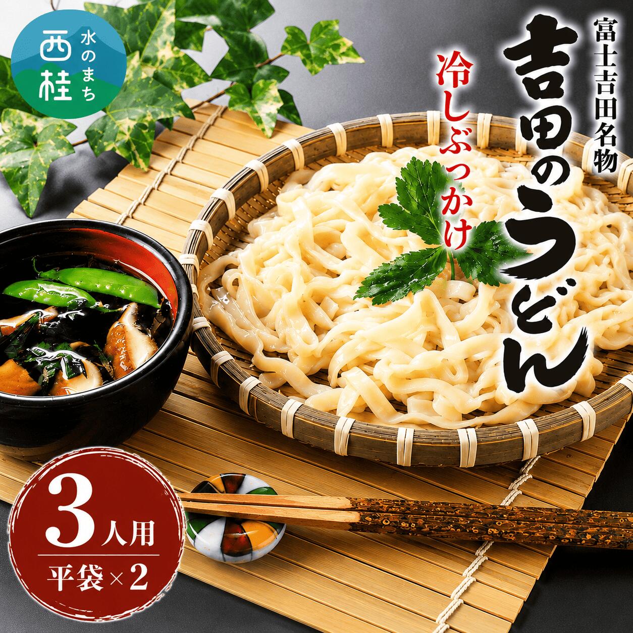 【ふるさと納税】 No.242 冷しぶっかけ吉田のうどん3人用平袋×2パック ／ セット 饂飩 麺 送料無料 山梨県 特産品