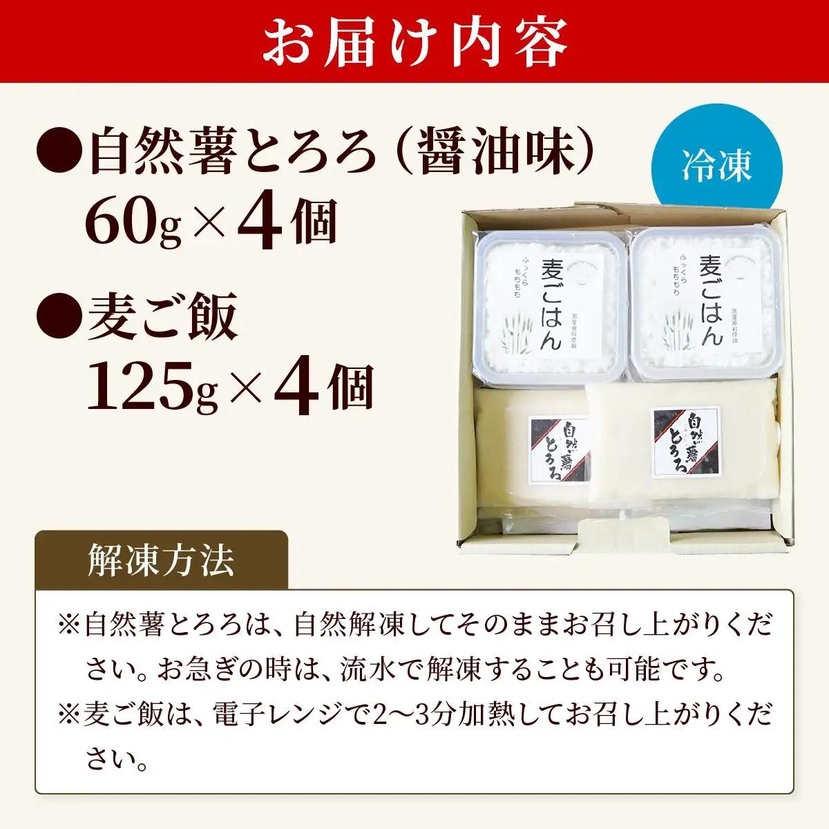  味付け不要！本格自然薯麦とろセット（4人前）|自然薯 じねんじょ とろろ 山芋 やまいも 長芋 ながいも ご飯のお供 山葵 ワサビ おつまみ 酒の肴 山かけ 麦とろ そば うどん 鉄火巻 鉄火丼 冷