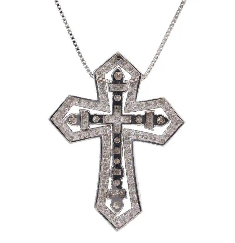 プラチナ900 クロスダイヤモンドネックレス 1.00ct EJ-111