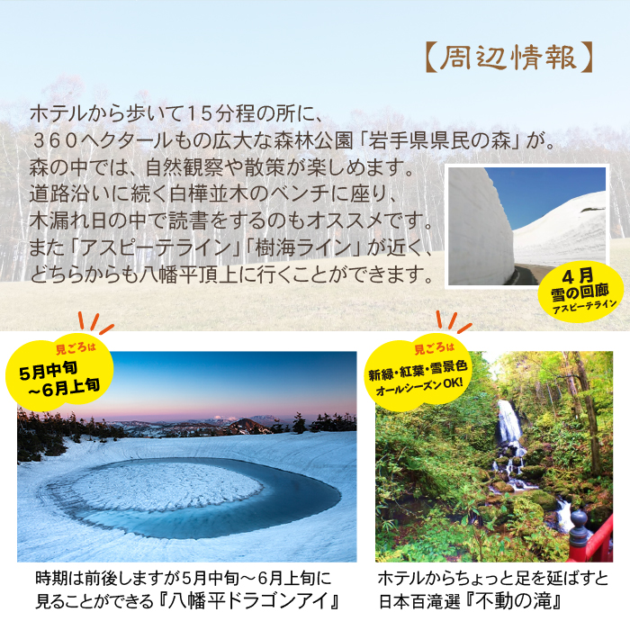 【八幡平温泉郷】 ライジングサンホテル 1泊朝食付 1名様〈平日限定〉 ／ 宿泊券 温泉 露天風呂 温泉宿 旅行 宿泊 宿泊チケット