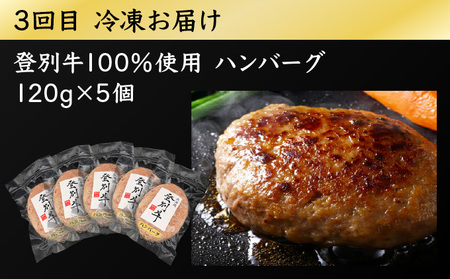 登別牛 堪能セット[定期便3回お届け]（サーロインステーキ、肩ロースすき焼き しゃぶしゃぶ用、ハンバーグ）
