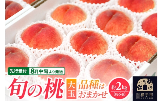 ＜先行受付 8月中旬より発送＞横手産の桃（大玉）約2kg（6個入） [先行予約 秋田県 横手市 桃 もも モモ 果物 フルーツ]