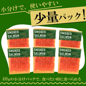 サーモン スライス 40g×6パック 計240g (トラウトスモークサーモン 小分けサーモン 燻製サーモン 冷凍サーモン スライスサーモン サーモン 冷凍 サーモン)