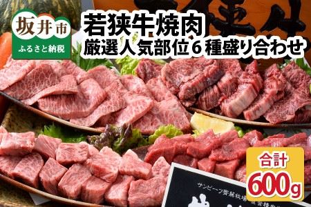 若狭牛焼肉 特上カルビ六種 盛り合わせ 計600g【C-1851】