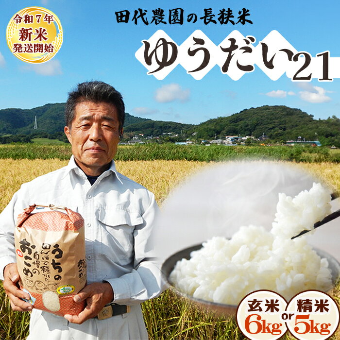 【ふるさと納税】《令和7年産 新米》田代農園『長狭米 ゆうだい21（一等米）』 選べる【玄米6kg】【精米5kg】　[0018-0017]