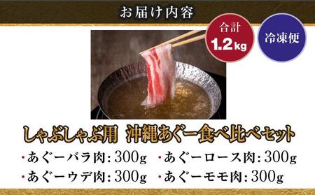 【2026年1月発送】沖縄あぐーしゃぶしゃぶ用ロース・バラ・ウデ・モモ食べ比べセット