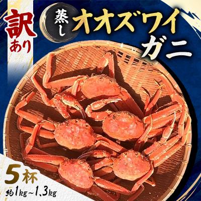 ふるさと納税 様似町 【訳あり】「蒸し」オオズワイガニ　5杯  約1kg~1.3kg