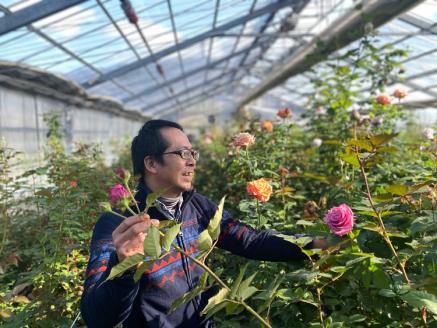 (1410)お花の定期便 バラ花束 毎月発送 全3回 藤野バラ園 フルール縁 花 長門市
