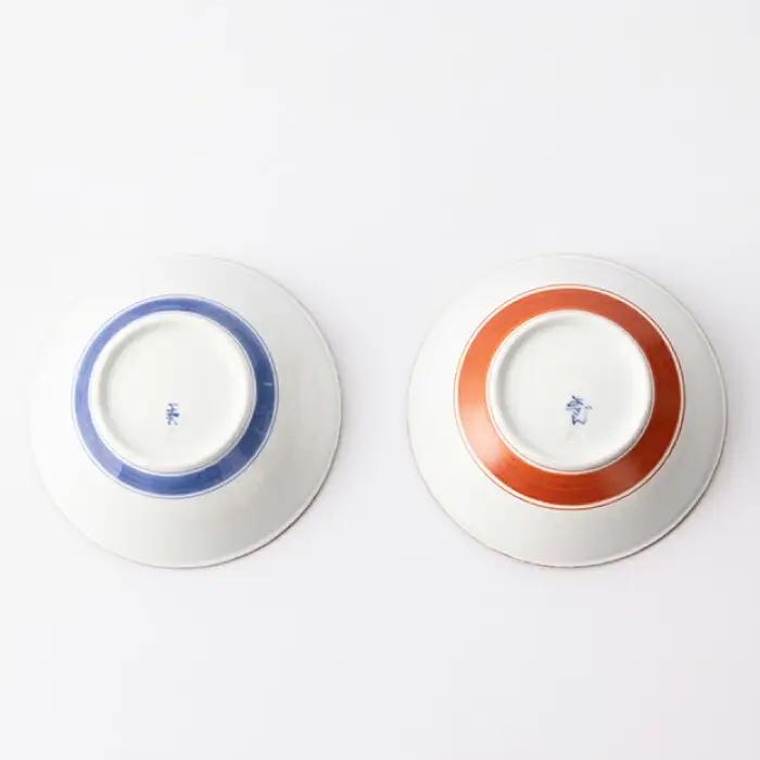 いげ皿丸鉢染ソフィア(赤青)16cm2点 NAZ508 
